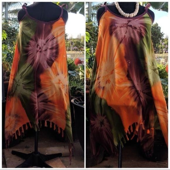 Swimsuit Coverup Handkerchief Dress Shoulder Tie - Picture 4 of 8